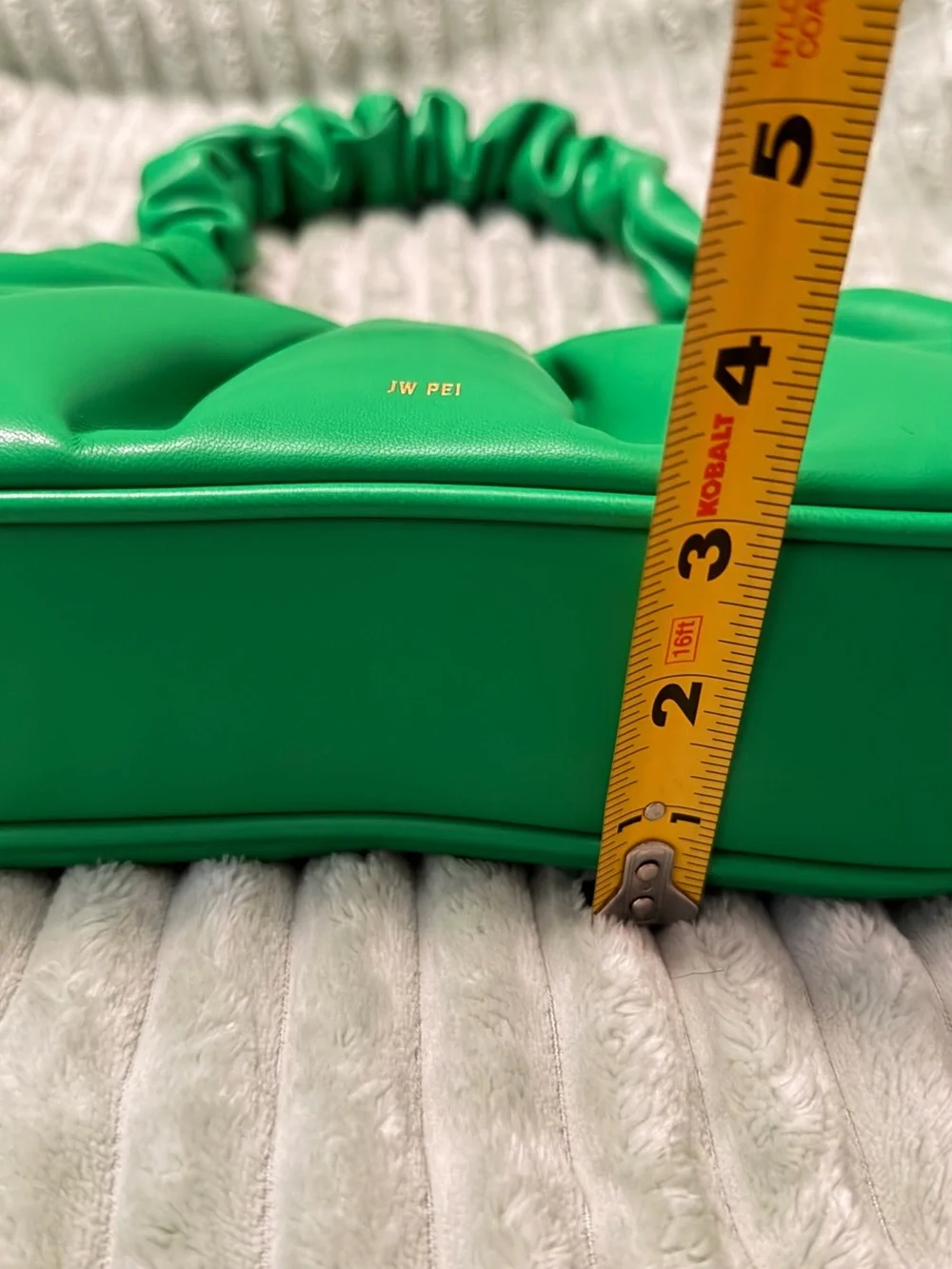 JW PEI Bright Green Ruched Handle Shoulder Bag